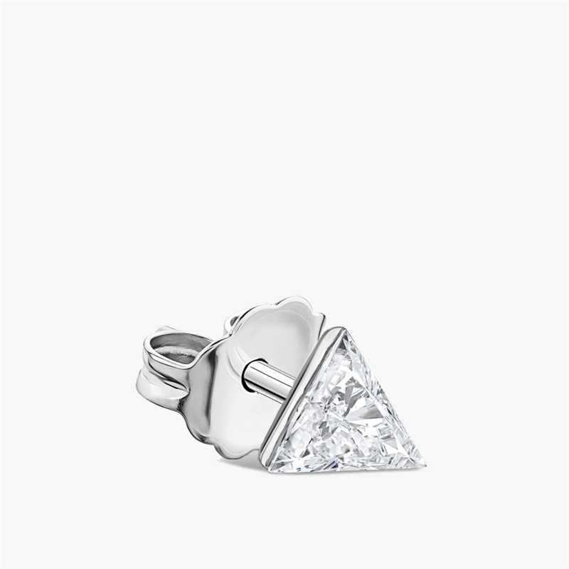 (Single)Invisible Set Trillion Cut Diamond Stud Earring - Intou