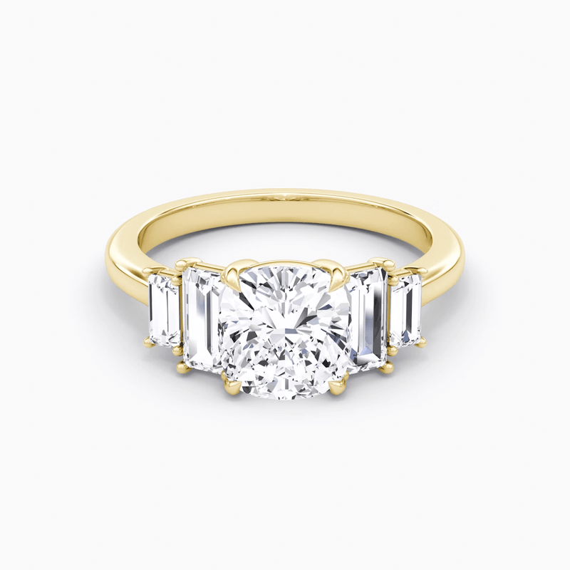 The Five Stone Heirloom Cushion Engagement Ring - Intou