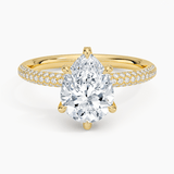 The Pavé Dome Pear Engagement Ring - Intou