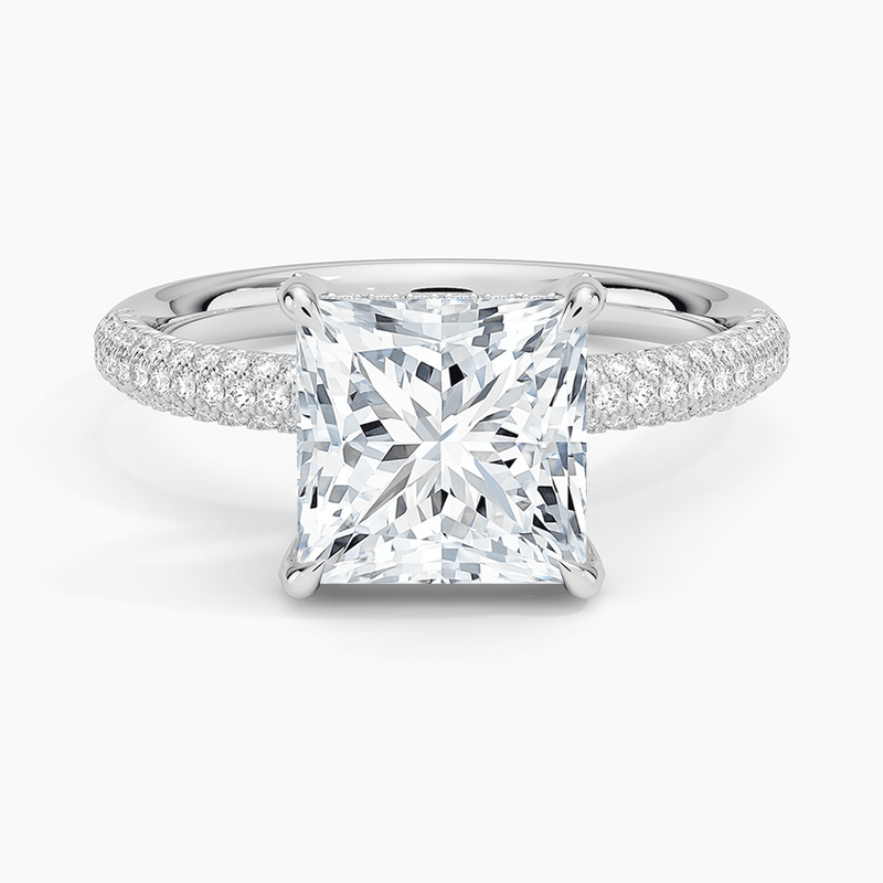 The Pavé Dome Princess Engagement Ring - Intou