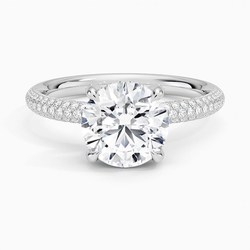 The Pavé Dome Round Engagement Ring - Intou