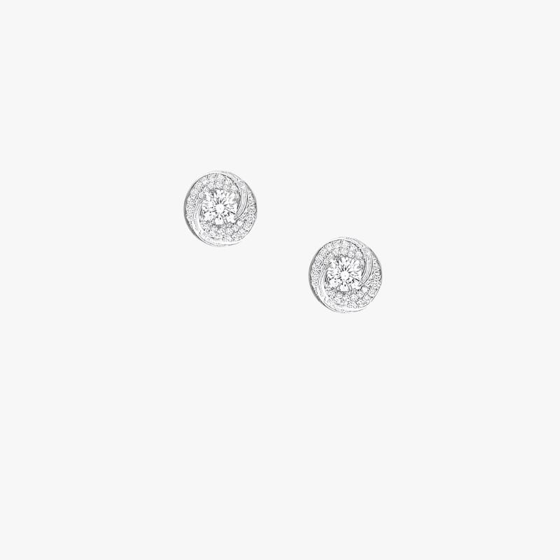 Twisted Round Cut Halo Diamond Stud - Intou