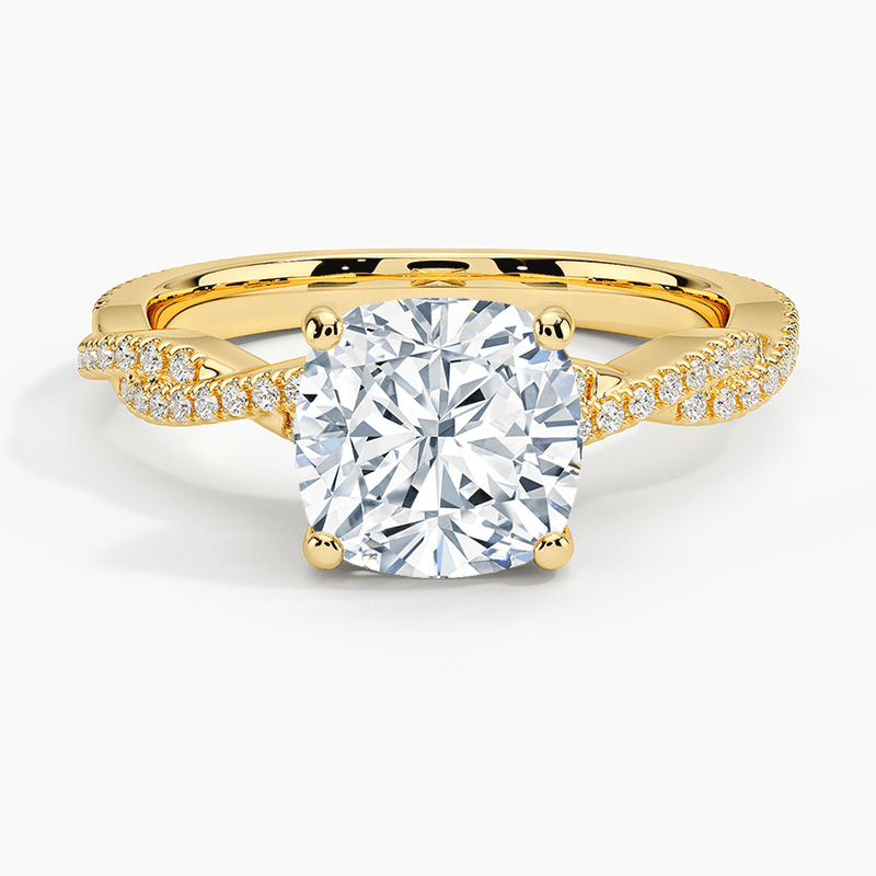 Twisted Vine Cushion Cut Engagement Ring - Intou