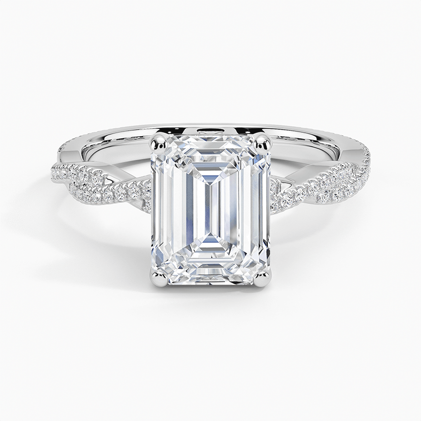 Twisted Vine Emerald Cut Engagement Ring - Intou