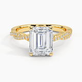 Twisted Vine Emerald Cut Engagement Ring - Intou