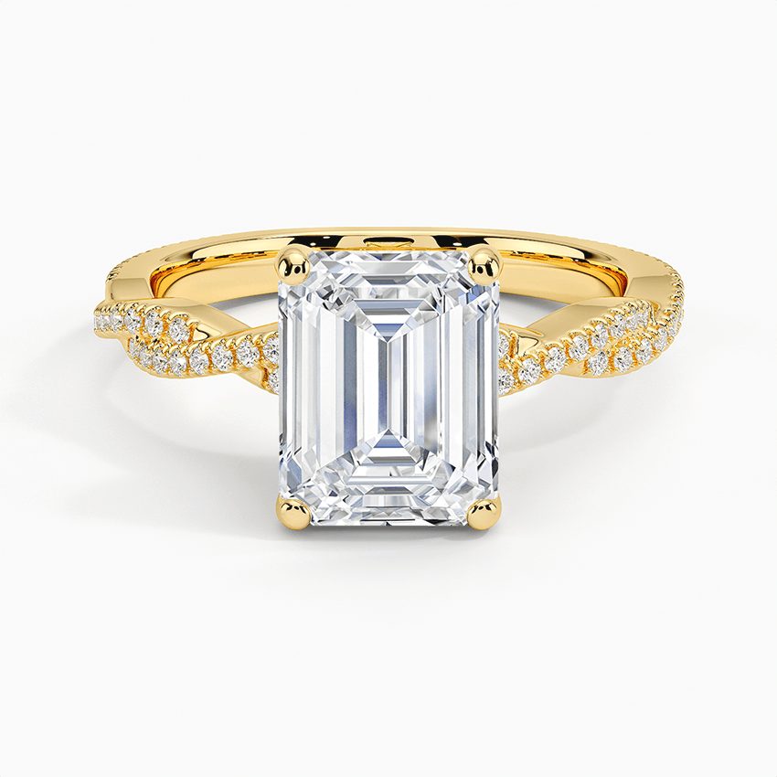 Twisted Vine Emerald Cut Engagement Ring - Intou