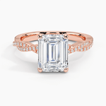 Twisted Vine Emerald Cut Engagement Ring - Intou