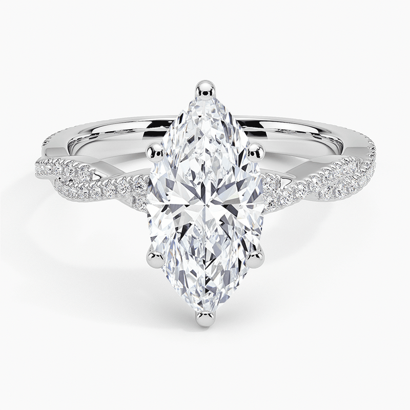 Twisted Vine Marquise Cut Engagement Ring - Intou