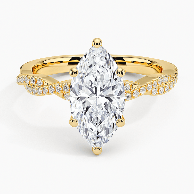 Twisted Vine Marquise Cut Engagement Ring - Intou