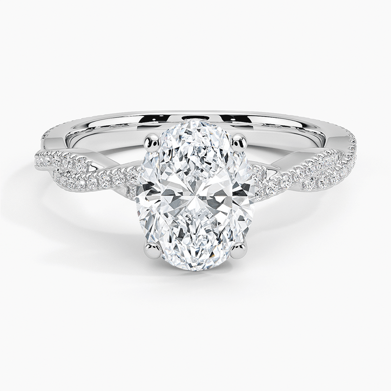 Twisted Vine Oval Cut Engagement Ring - Intou