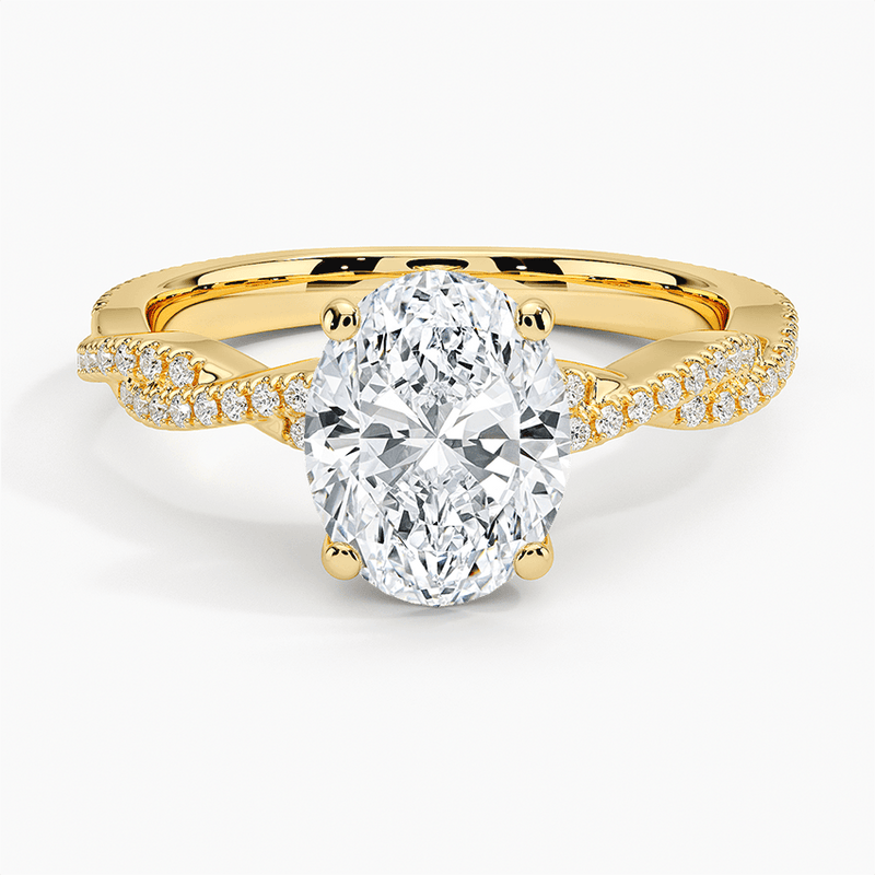 Twisted Vine Oval Cut Engagement Ring - Intou