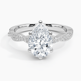 Twisted Vine Pear Cut Engagement Ring - Intou