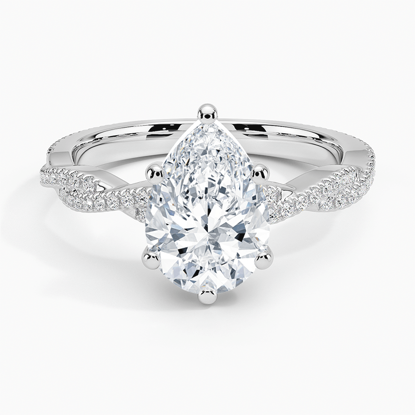 Twisted Vine Pear Cut Engagement Ring - Intou