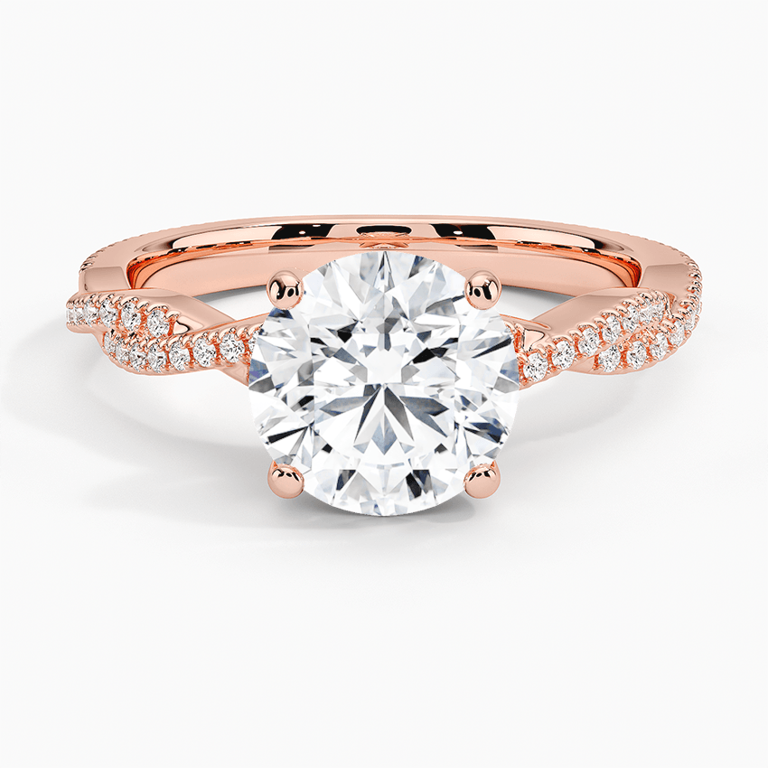 Twisted Vine Round Cut Engagement Ring - Intou