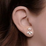 (Single) Marquise Diamond Lotus Stud Earring