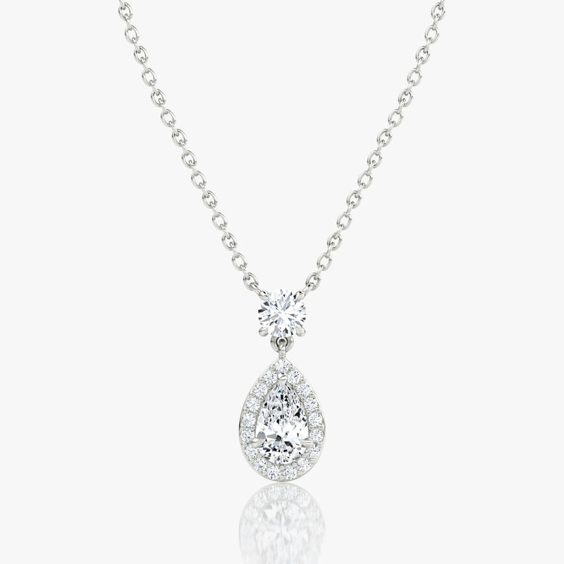 Pear Drop Halo Necklace - Intou