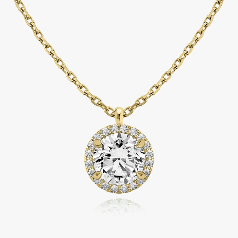 Round Halo Lab-Grown Diamond Pendant - Intou