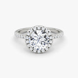 Round Halo Pave Engagement Ring - Intou