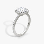 Round Halo Pave Engagement Ring - Intou