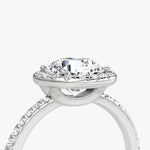 Round Halo Pave Engagement Ring - Intou