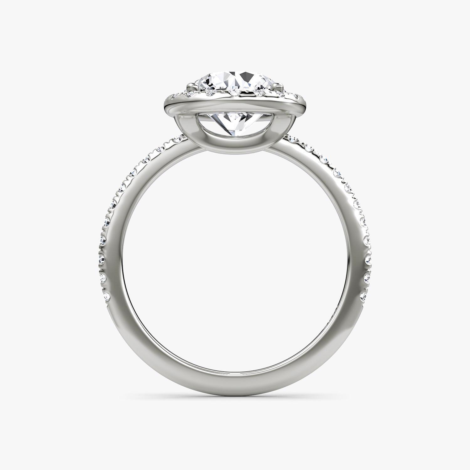 Round Halo Pave Engagement Ring - Intou